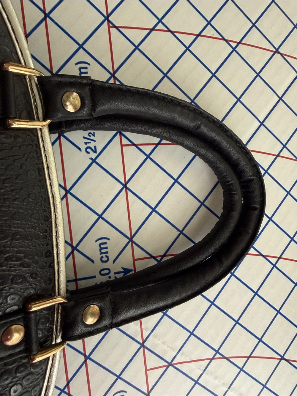 Vintage 90s NAS Bags Patchwork Maximalist Embossed Satchel Purse - Picture 10 of 16